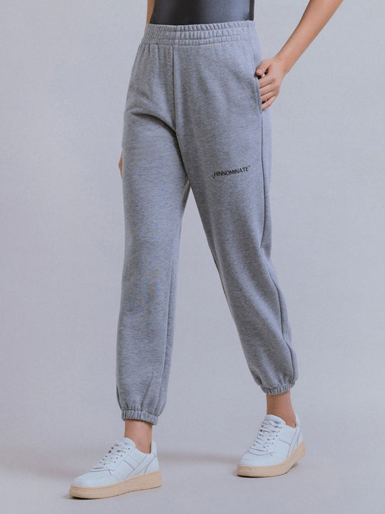 Pantalone In Felpa Con Stampa Sul Davanti - Grigio Melange