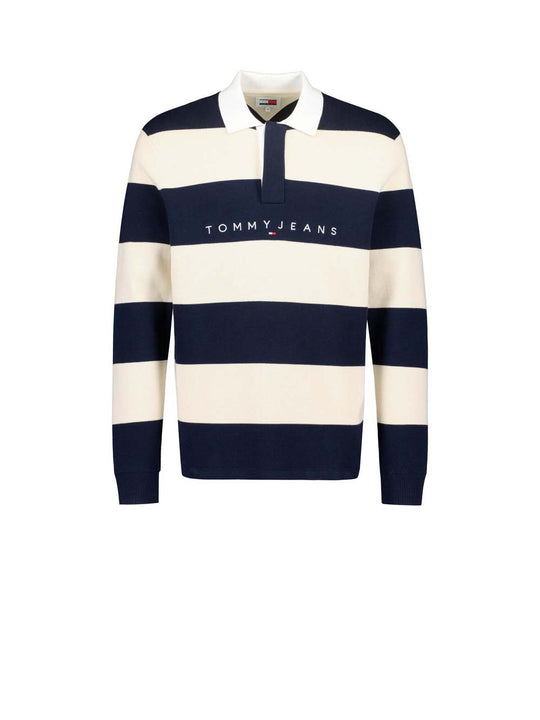 Tjm Reg Cb Striped Linear Rugby - Dark Night Navy