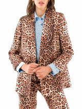 Animal Print Double-Breasted Jacket