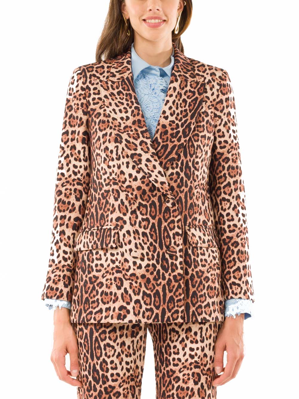 Animal Print Double-Breasted Jacket — 2