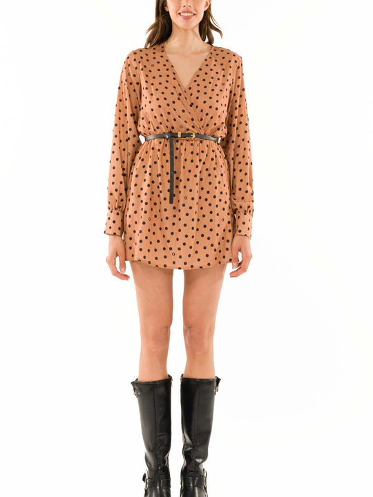 Abito Tasche - Pois Caramello