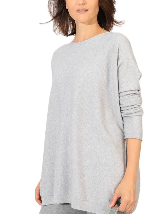 Maglia Barca Over Lurex - Perla