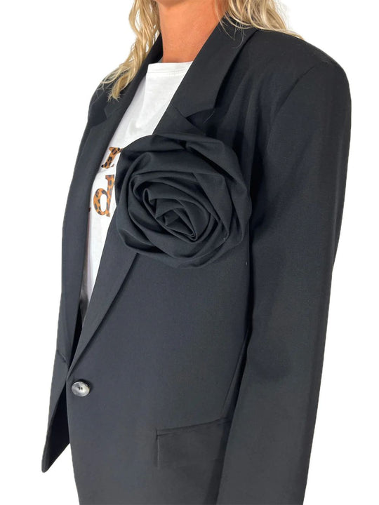 Giacca Applicazione Rosa - Nero