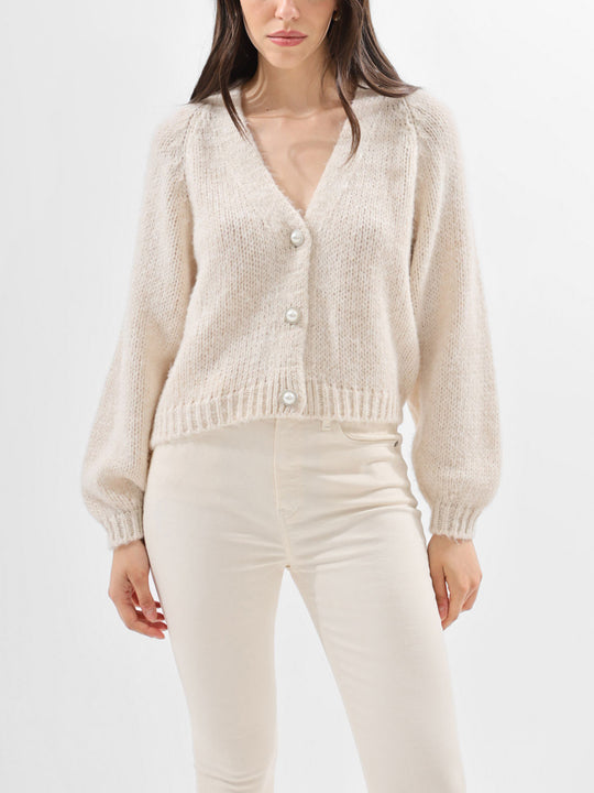 Giacca Filo Lurex Bottoni Gioielo - Calce