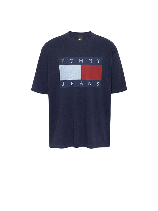 Tjm Ovz Melange Flag Tee - Dark Night Navy Melange