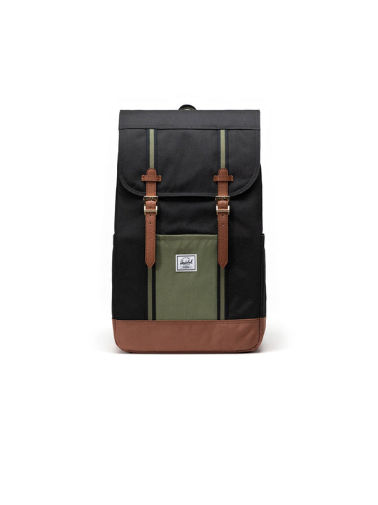 Retreat Backpack - Black Four Leaf Clover Saddle Brown