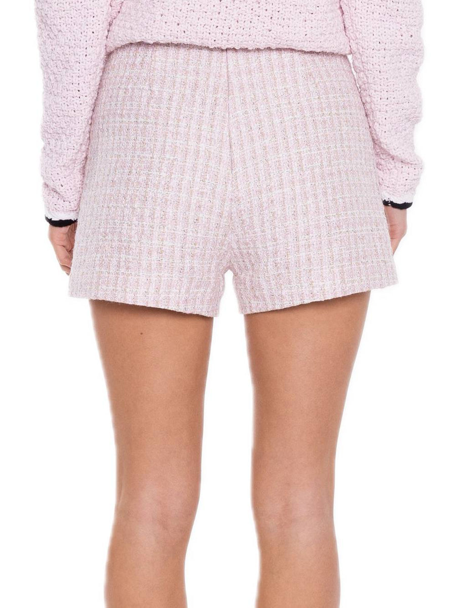 Ladies Shorts - Pink White Tweed — 2