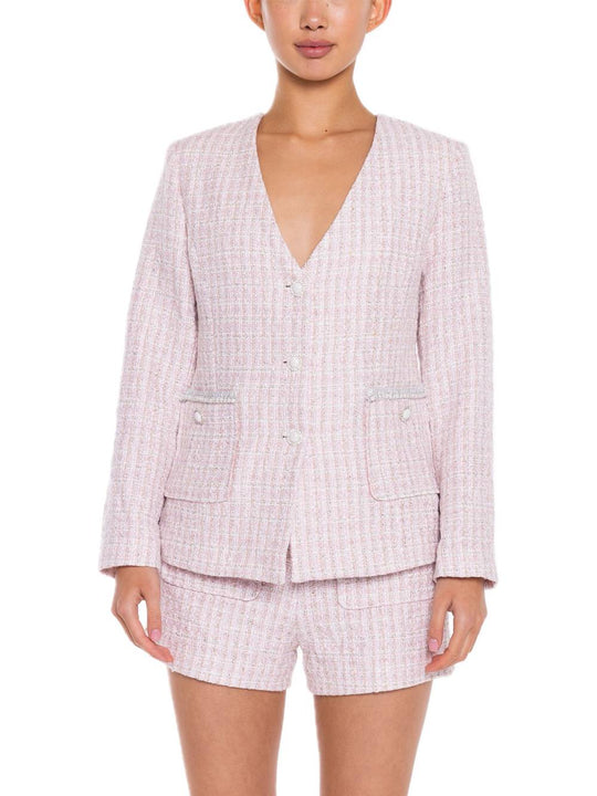 Ladies Jacket - Pink White Multi