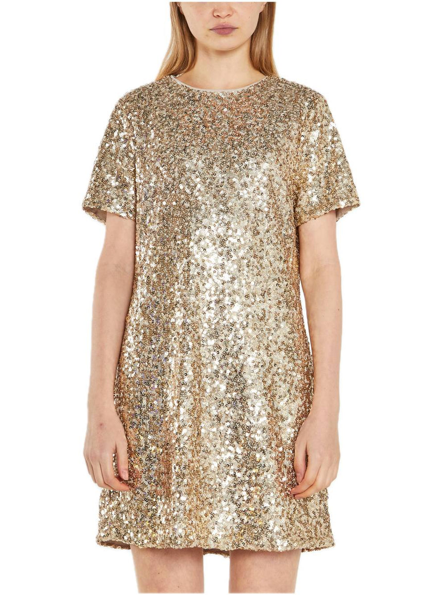 Ladies Dress - Gold Sequin
