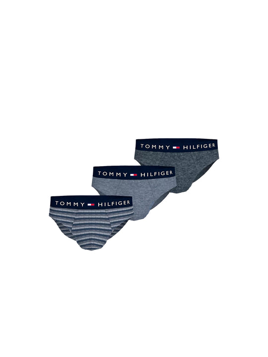 3P Brief Print - Stripe Blue Heather