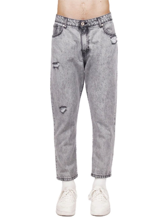 Pantalone Carrot Denim Batik - Nero Grigio