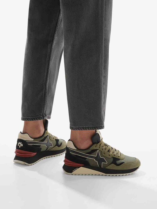 Yak M Suede Nylon Strong - Militare Nero Beige