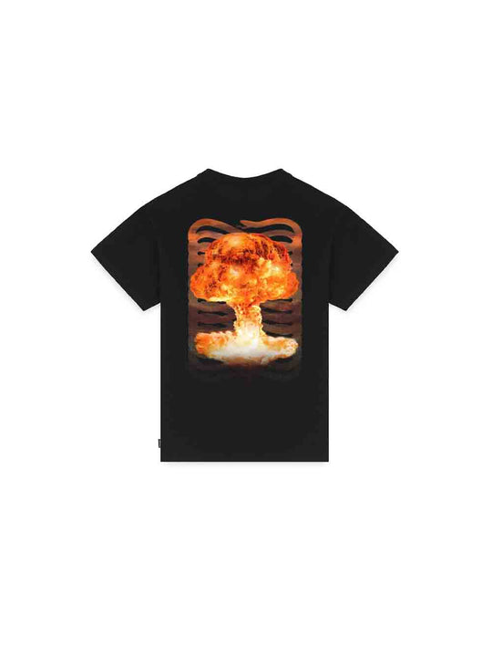 T-shirt M/m 100% Cotone Ribs Atomic - Nero