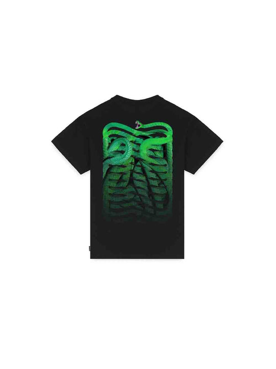 T-shirt M/m 100% Cotone Ribs Snake - Nero