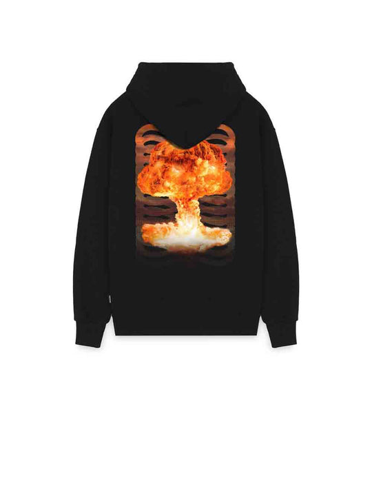 Felpa 100% Cotone Ribs Atomic - Nero