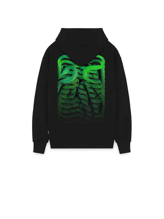 Felpa 100% Cotone Ribs Snake - Nero