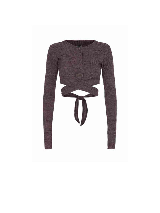 Crop Top Manica Lunga - Purple