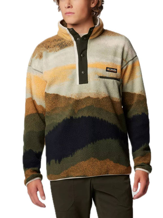 Helvetia II Printed Half Snap Fleece - Greenscape