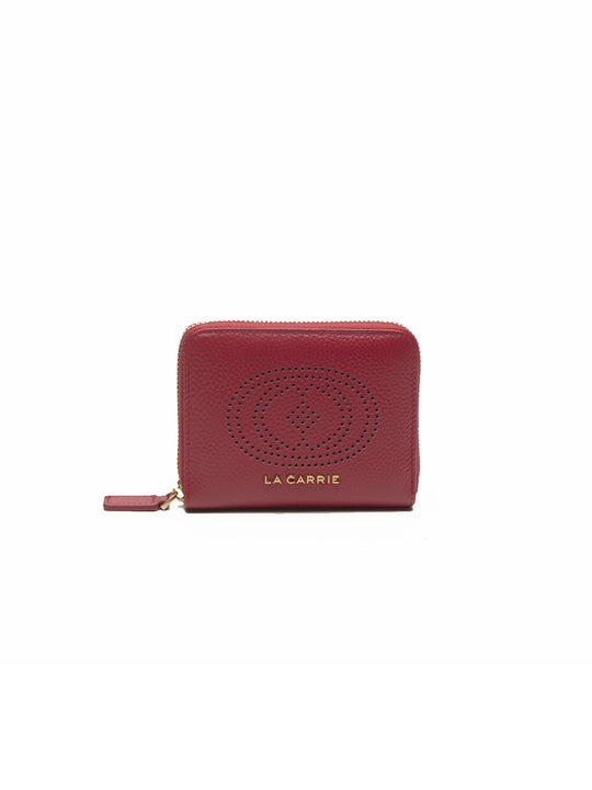 Drilled Logo Small Wallet - Red