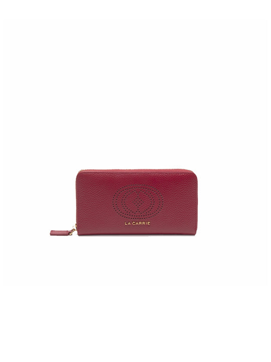 Drilled Logo Big Wallet Tumb Leather - Red