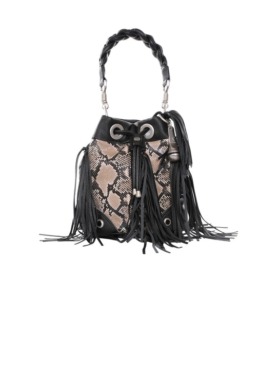 Ann. Melinda Angle Zip Bucket - Multi Beige