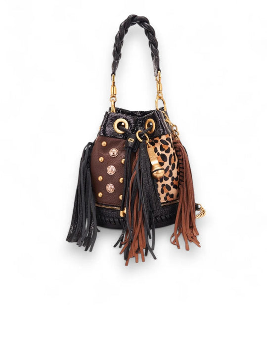 Ann. Chole' Round Zip Bucket - Multi Brown