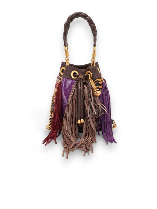 Ann. Samantha Angle Zip Bucket - Dark Brown