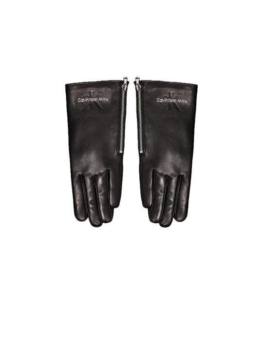Sculpted Leather Gloves - Black