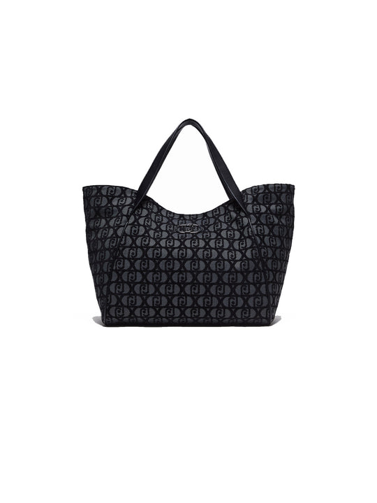 L Tote - Jacquard Nero