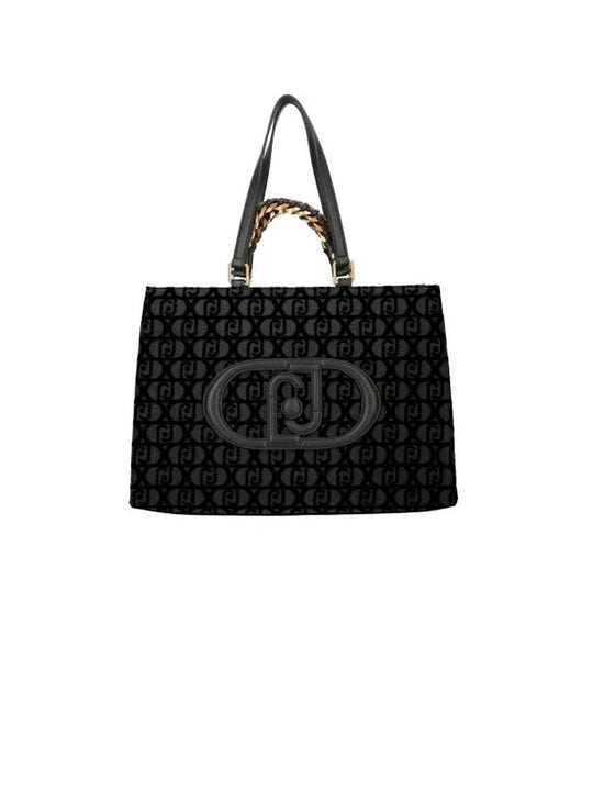 L Tote - Jacquard Nero