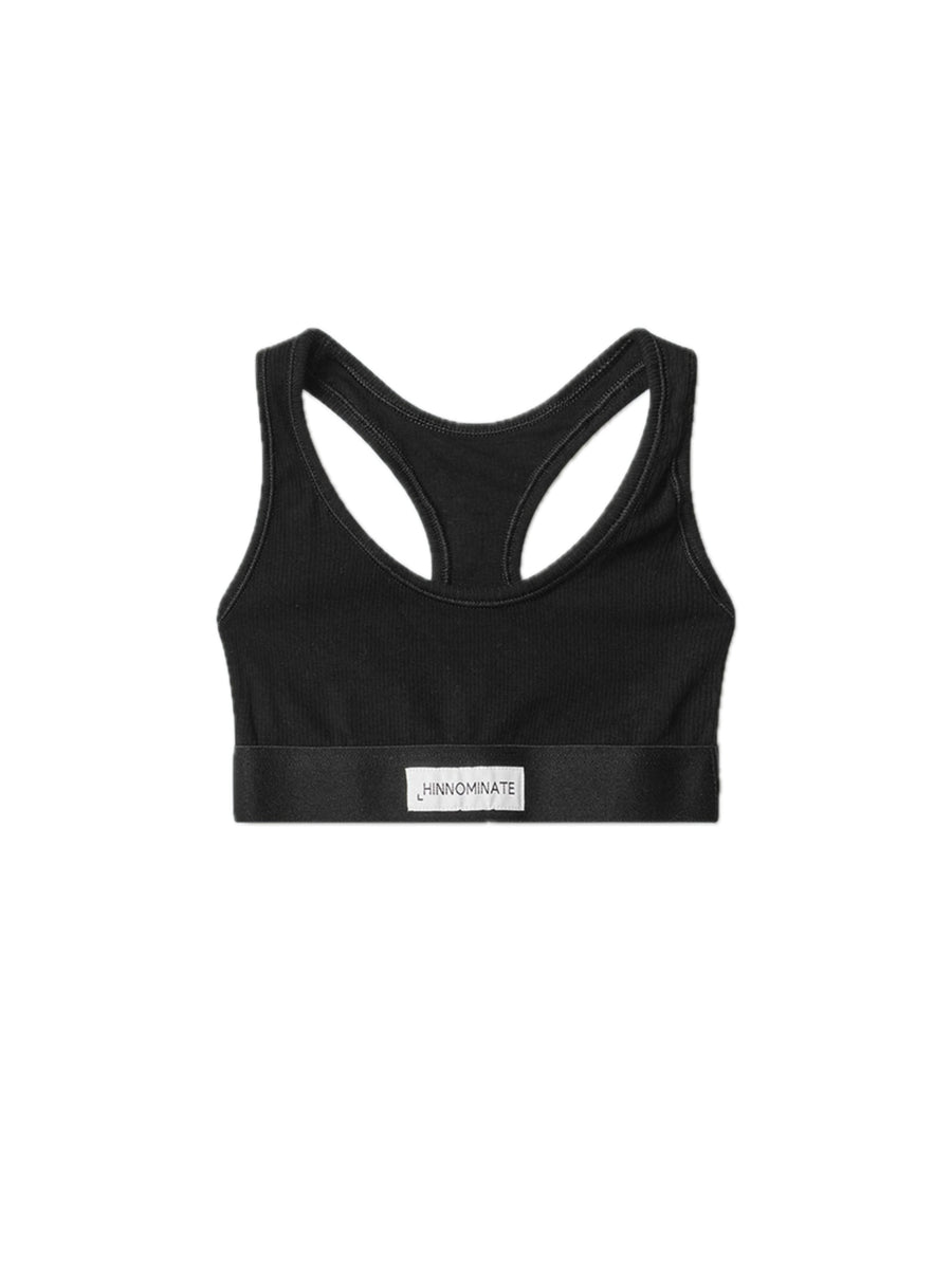 Top In Costina Con Elastico E Etichetta - Nero — 2
