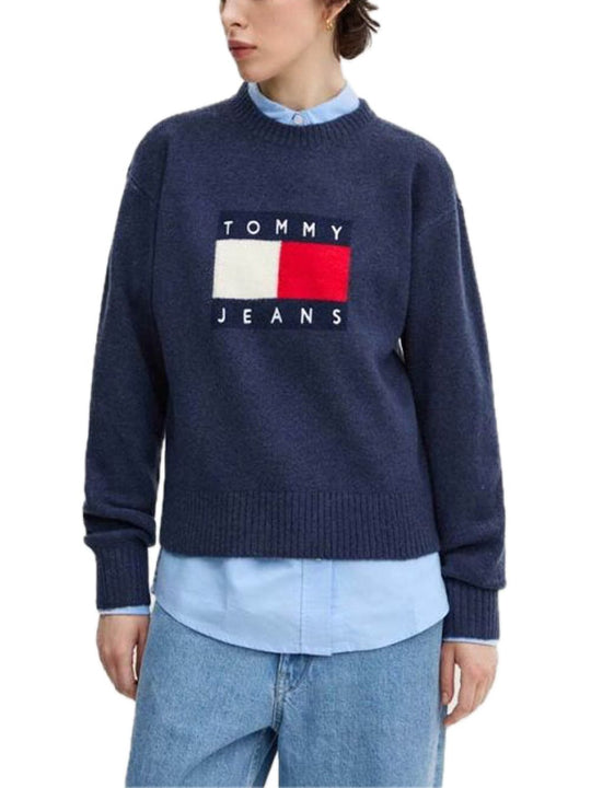 Tjw Melange Flag Sweater Ext - Dark Night Navy Melange