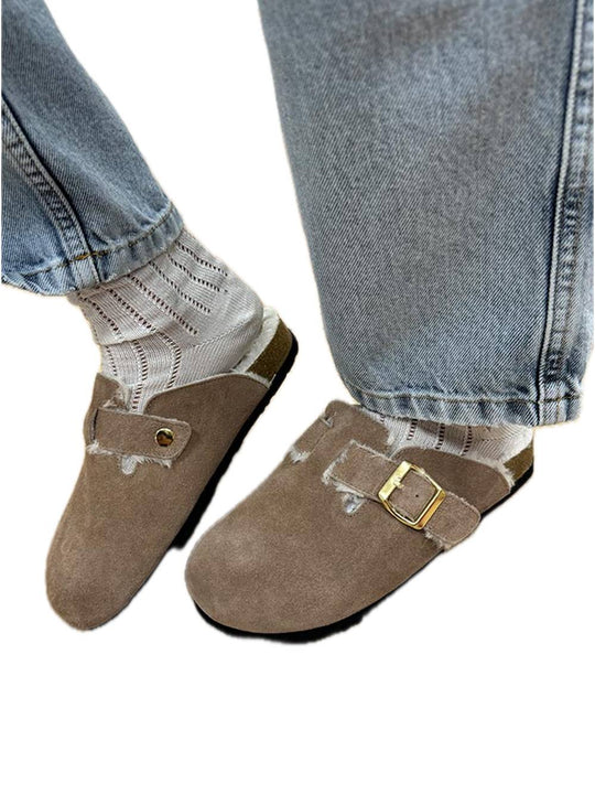 Ciabatta Con Pelo - Taupe