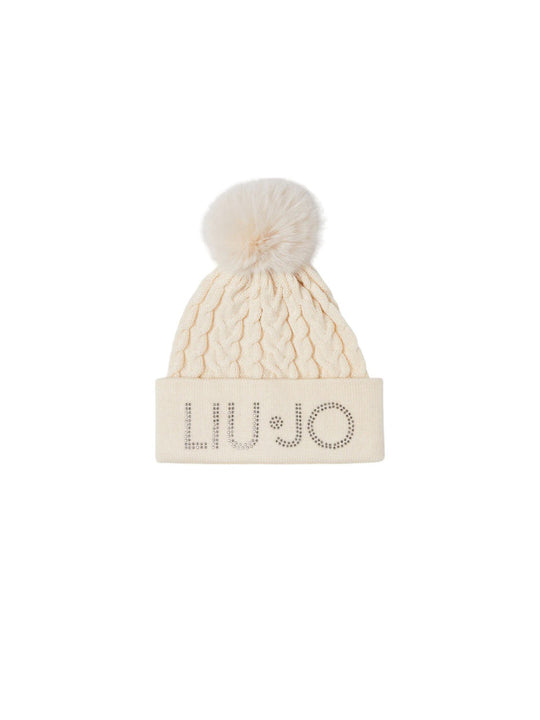 Beanie Con Trecce E Ponpon - True Champagne