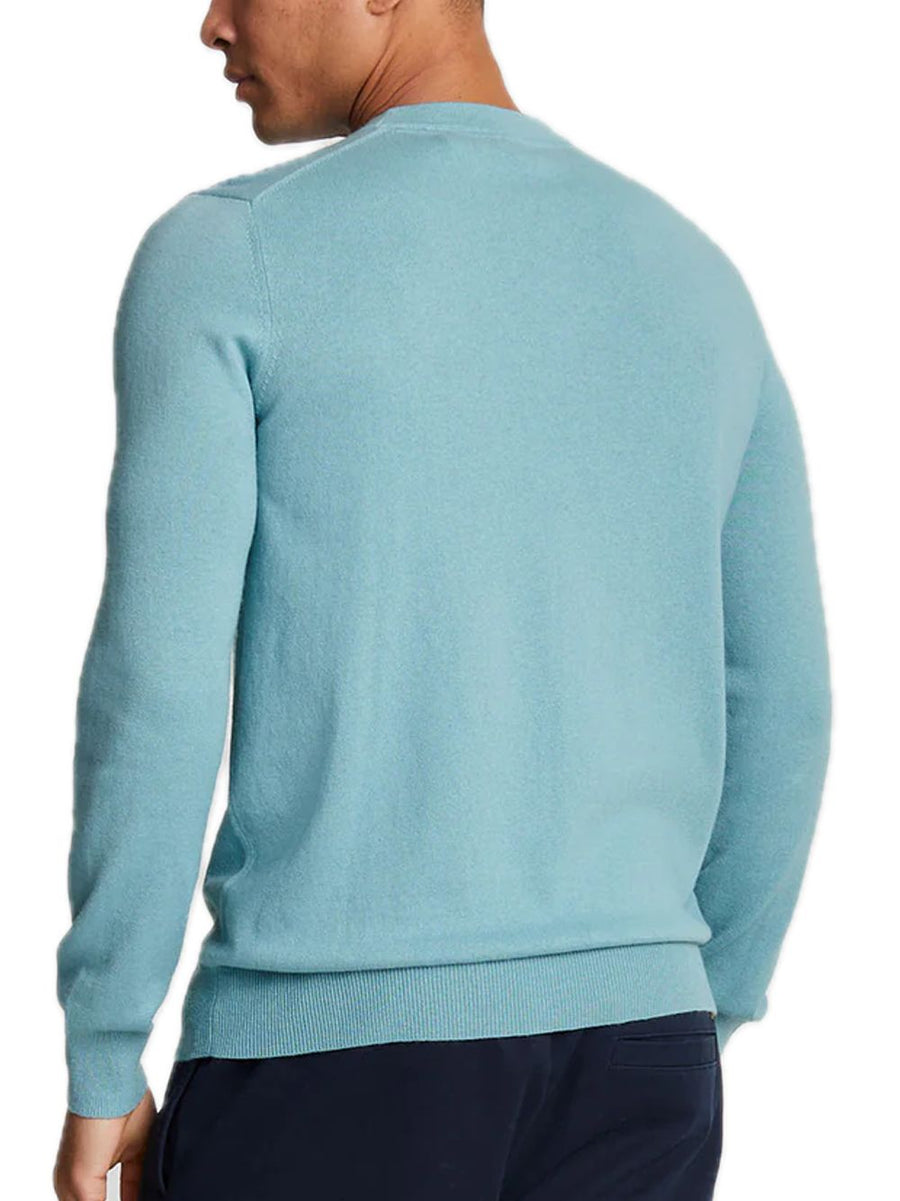 Cotton Merino Crew Neck Jumper - Blue Smoke — 2