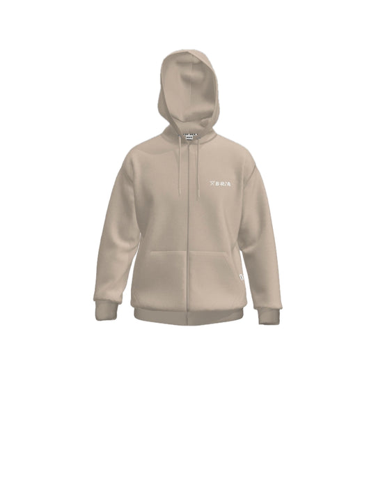 Felpa Zip Cappuccio - Avorio