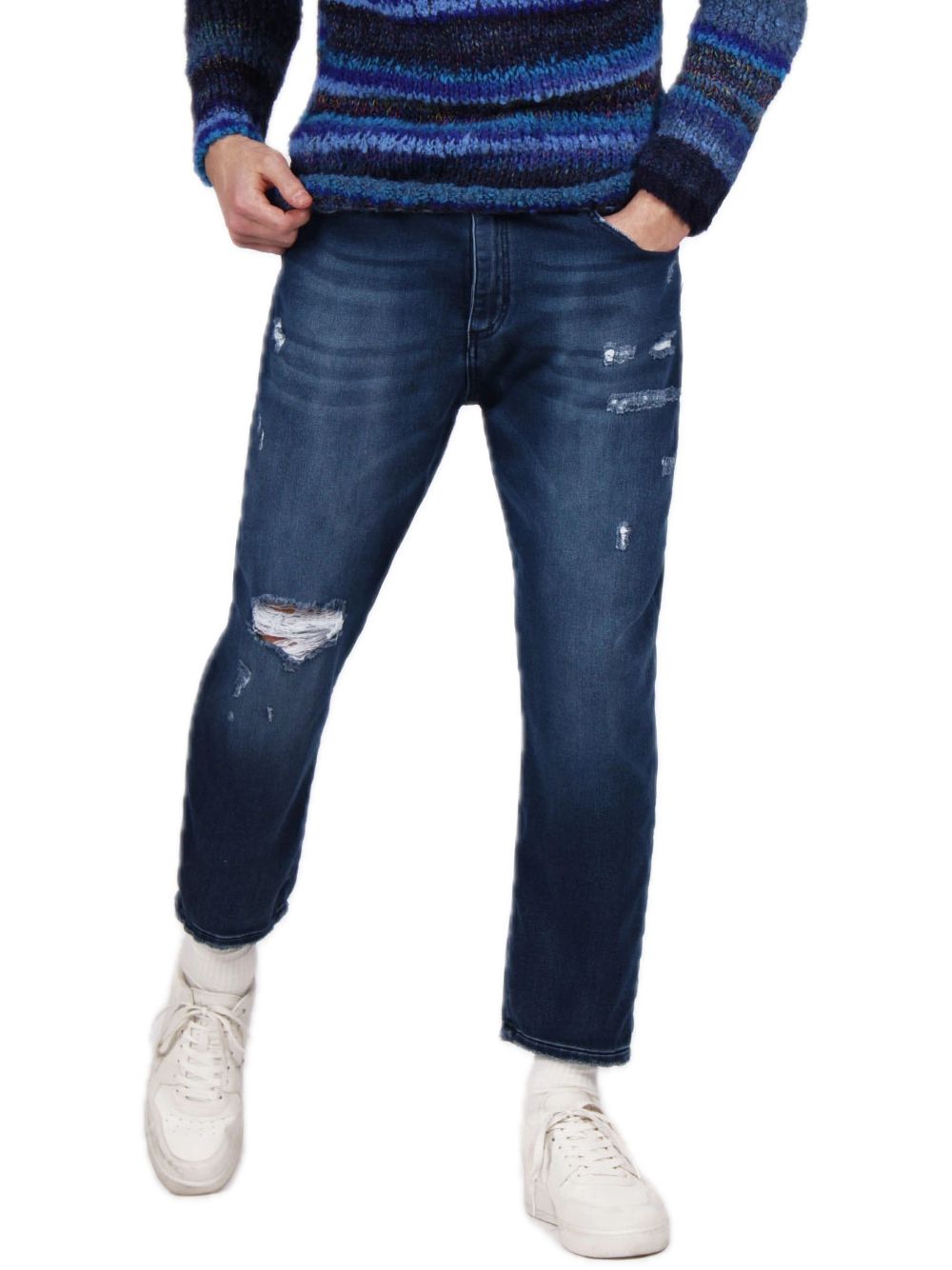 Distressed Sweatpants - Blue — 2