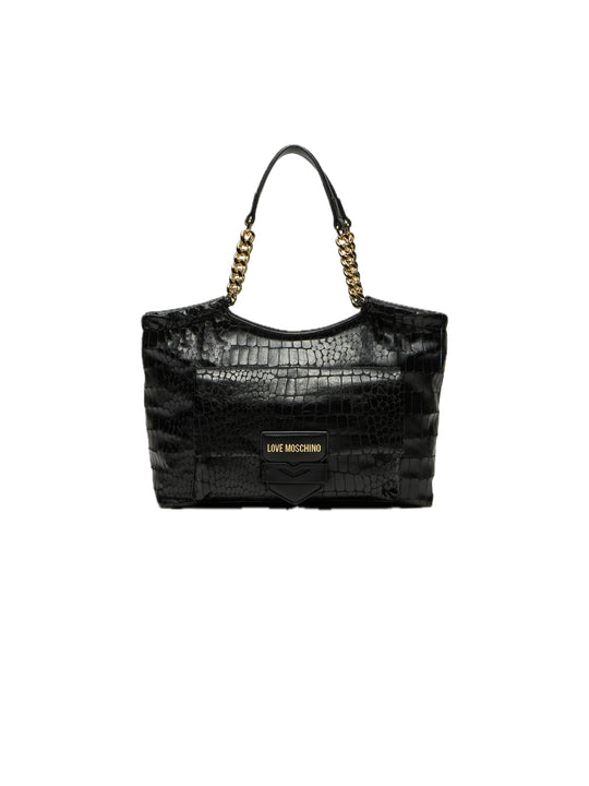 Borsa Pl Soft Croco - Nero