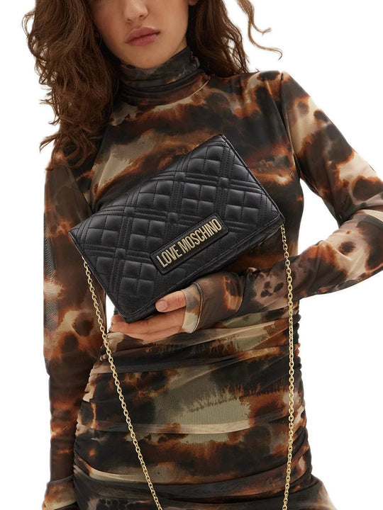 Borsa Quilted Pu - Nero Galv. Oro