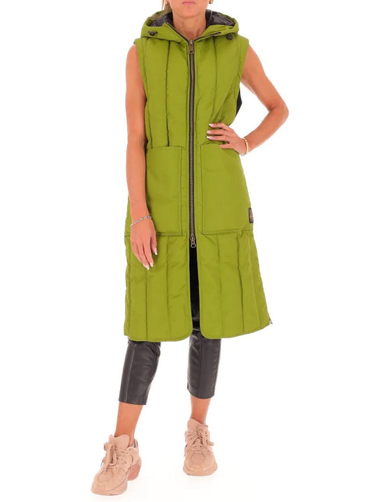 Luddy Long Vest - Calla Green
