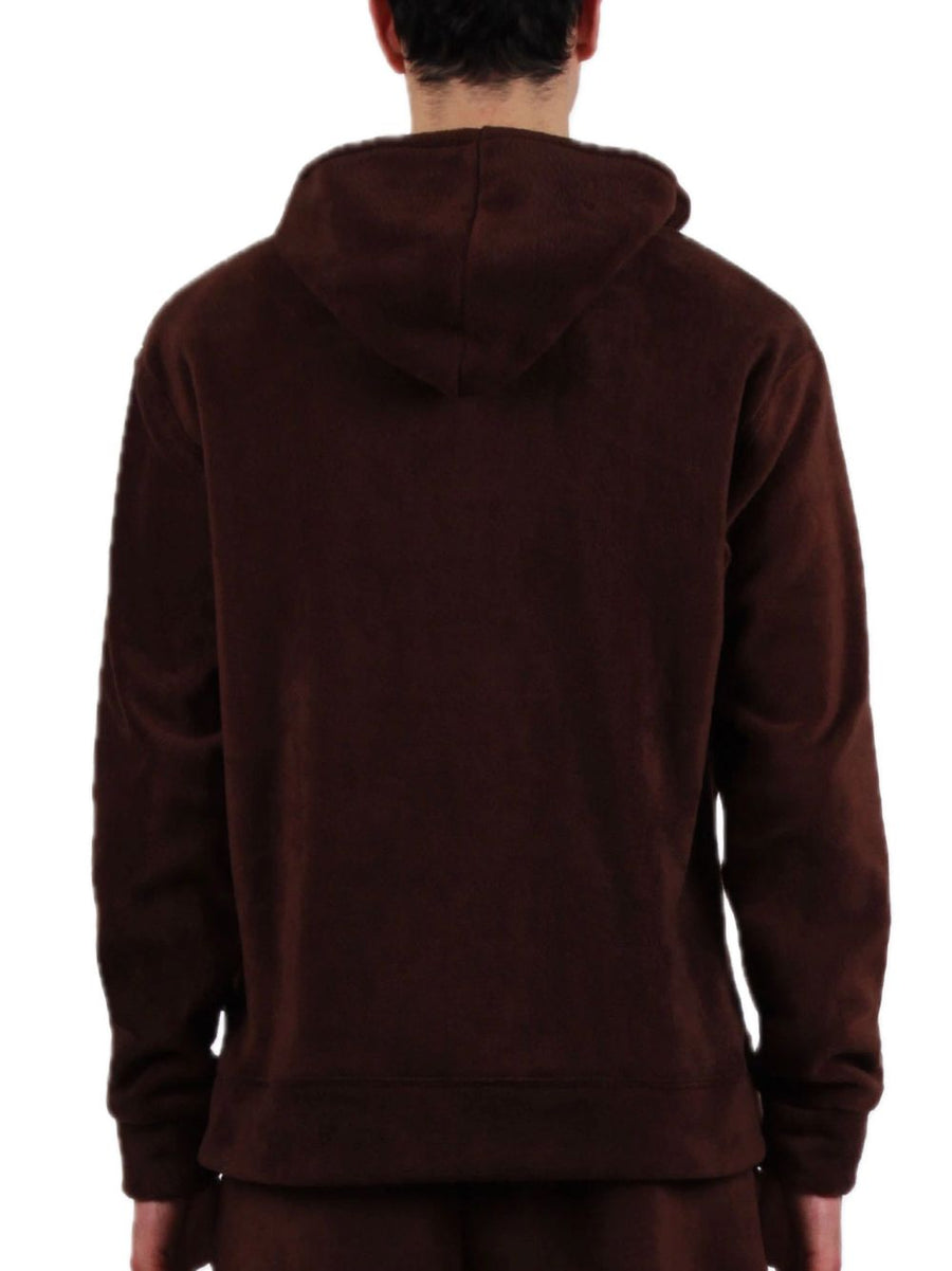 Felpa Zip Pile - Cioccolato — 2