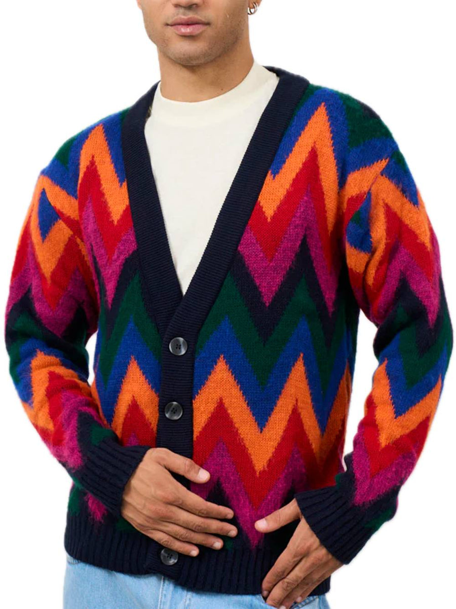 Brushed Zigzag Cardigan - Single Color