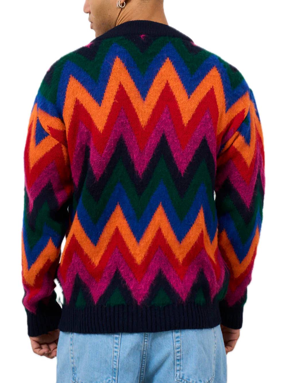 Brushed Zigzag Cardigan - Single Color — 2