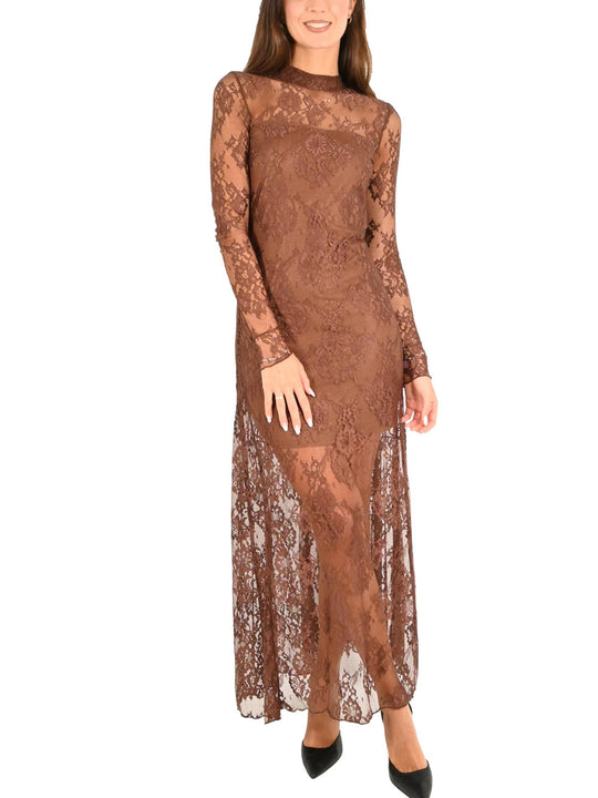 Vestito Pizzo - Marrone