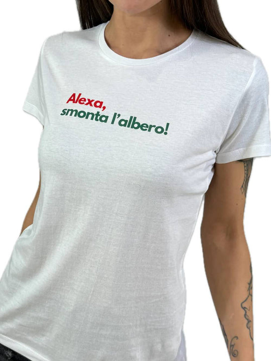 T-shirt Alexa, Smonta L'albero - Bianco
