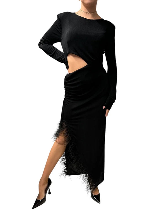 Abito Piume - Nero