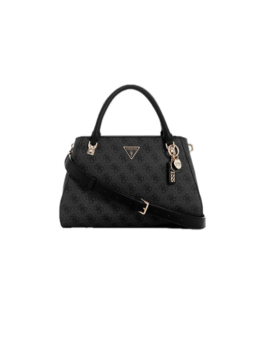Noelle Luxury Satchel - Coal Logo