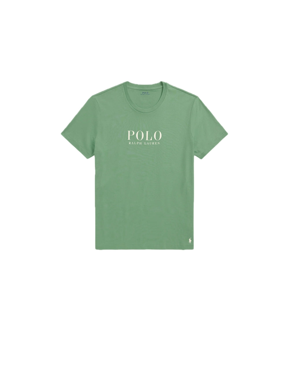 S/s Crew Sleep Top - Pistachio Text Logo — 1