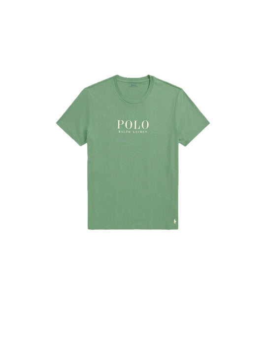 S/s Crew Sleep Top - Pistachio Text Logo