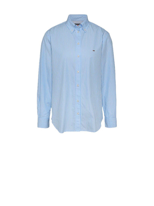 TWJ Reg Pinstripe Poplin Shirt - Sugarplume Blue/Stripe
